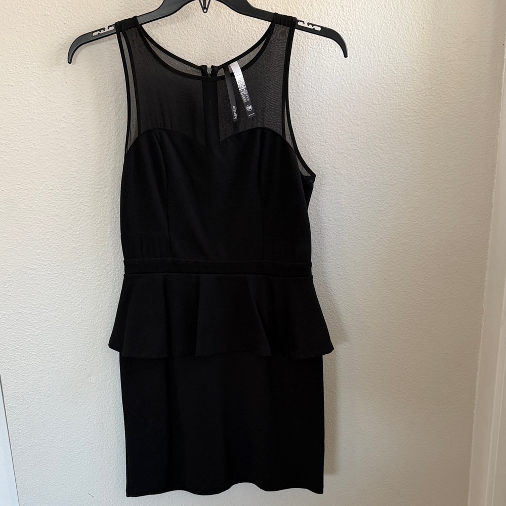 Classic Black Peplum Sheath Dress size M
